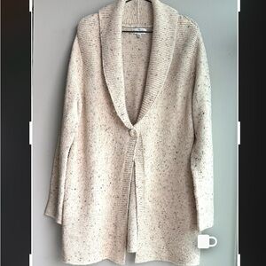 STUDIO WORKS Cream Speckled Shawl Collar Cardigan